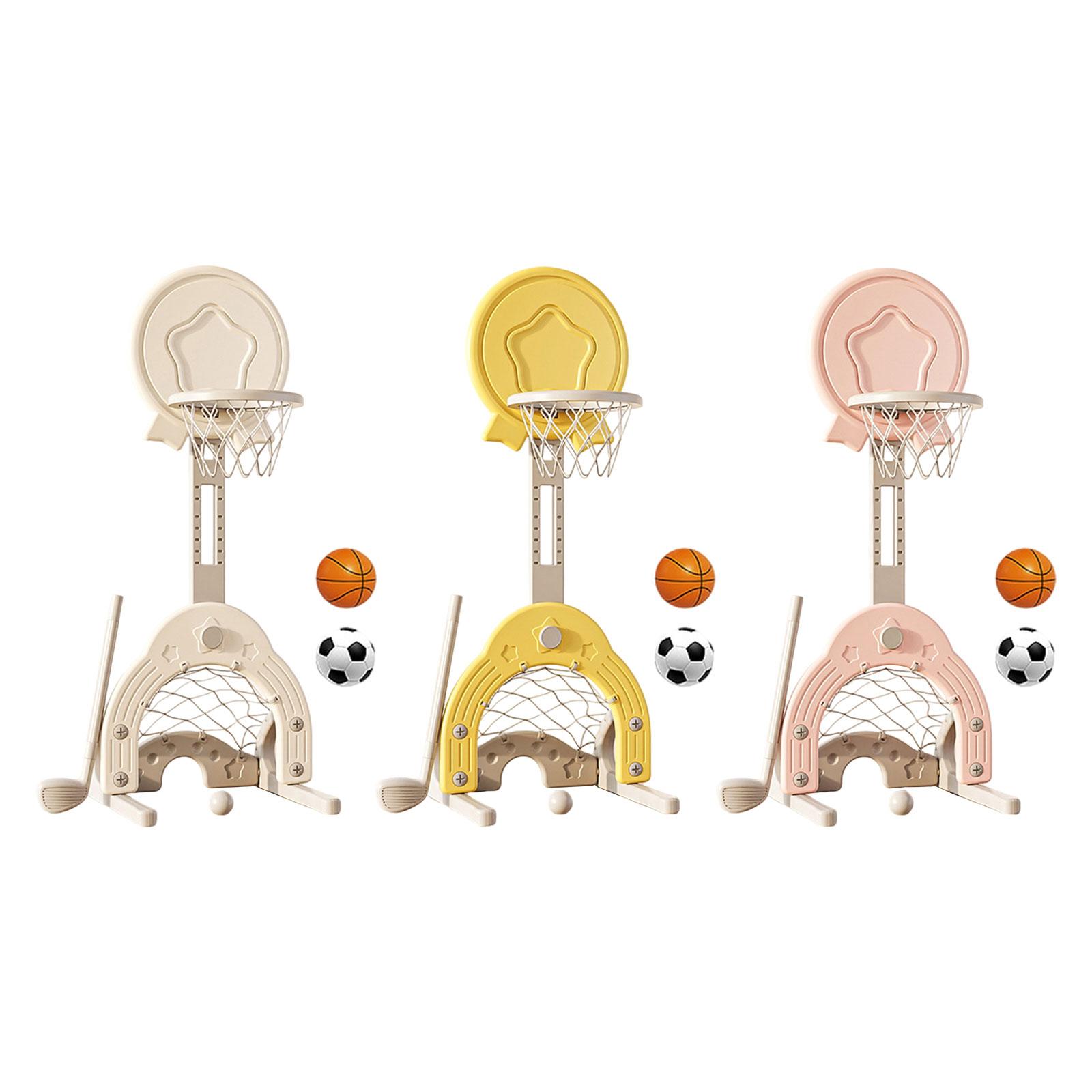 Kids Outdoor Yard Toys - 3 in 1 Basketball Hoop Set