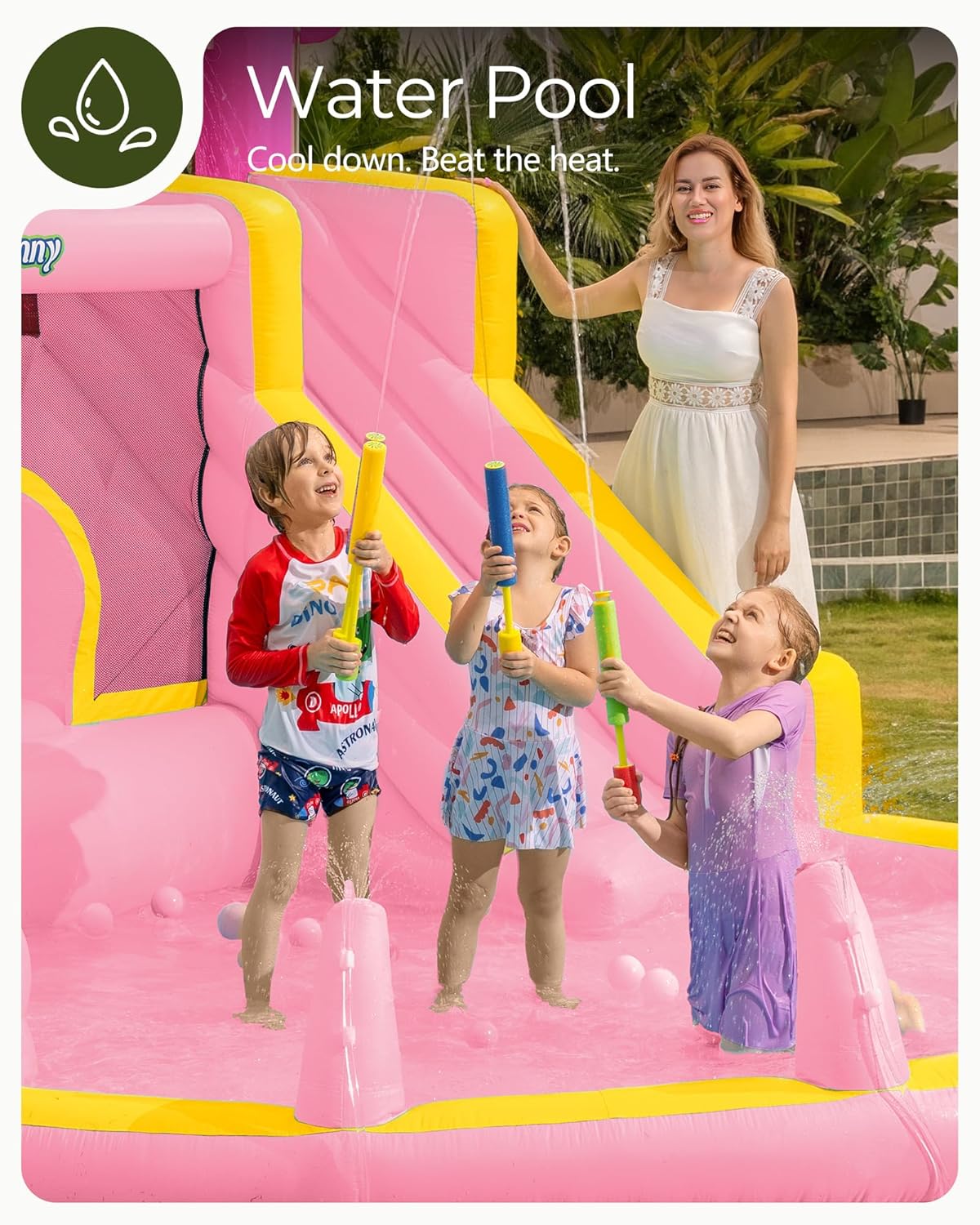 Pink Inflatable Water Slide Bo - Kids Outdoor Inflatable Water Slide recension och pris