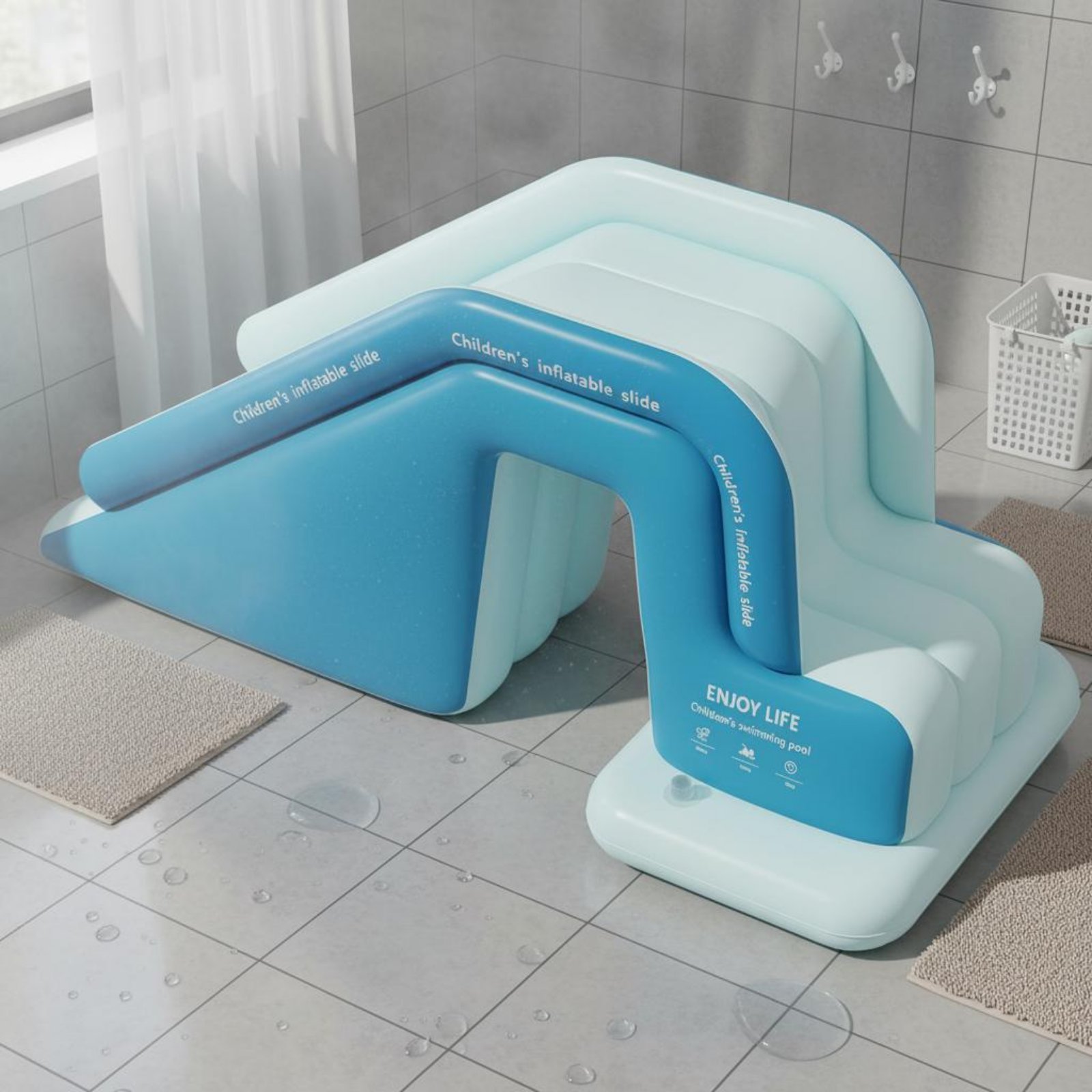 Inflatable Pool Slide Foldable - Kids Outdoor Inflatable Water Slide recension och pris