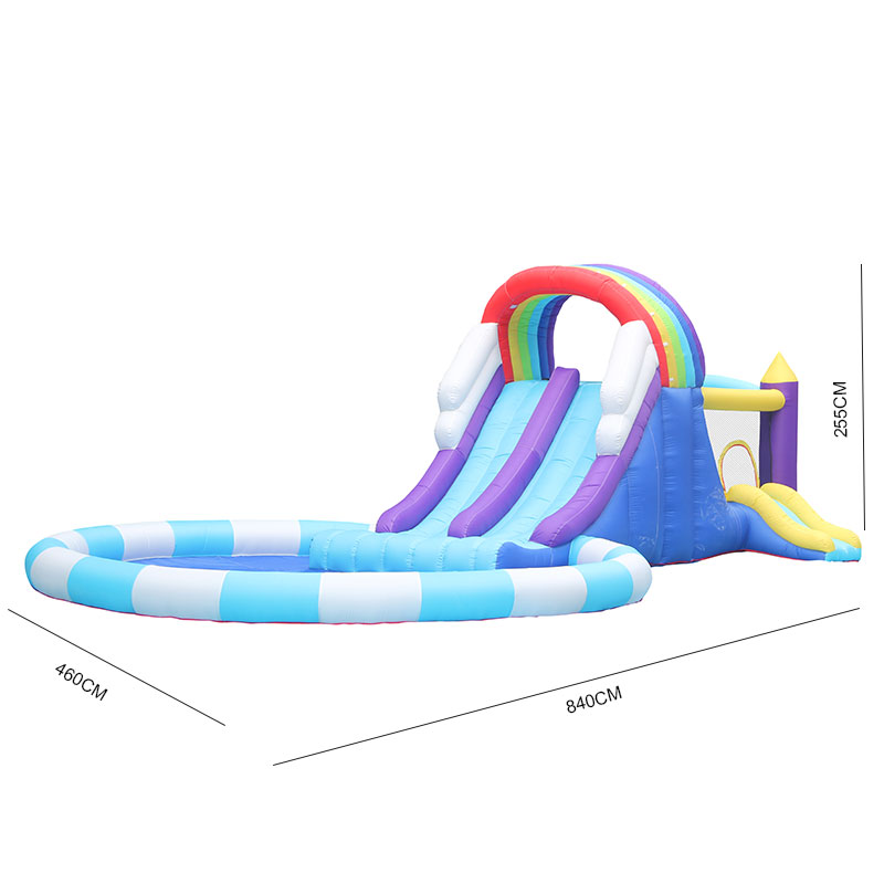 Giant Rainbow Inflatable Water - Kids Outdoor Inflatable Water Slide recension och pris