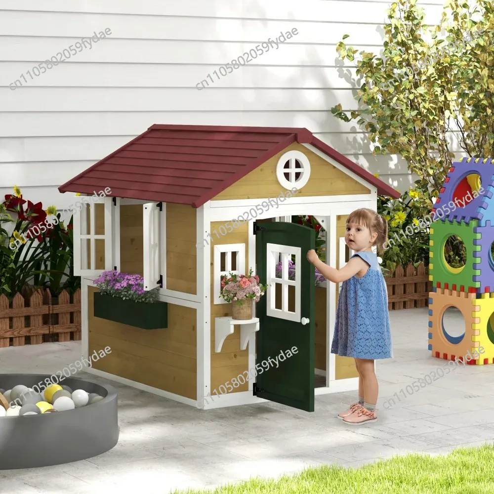 Outdoor Kids Playhouse, Wooden - Kids Outdoor Wooden Playhouse recension och pris
