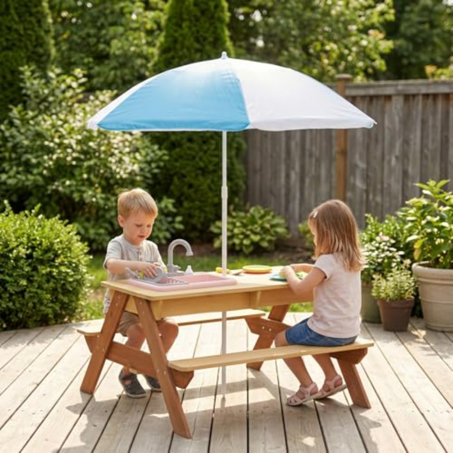 Outdoor kids picnic table with - Kids Outdoor Sink recension och pris
