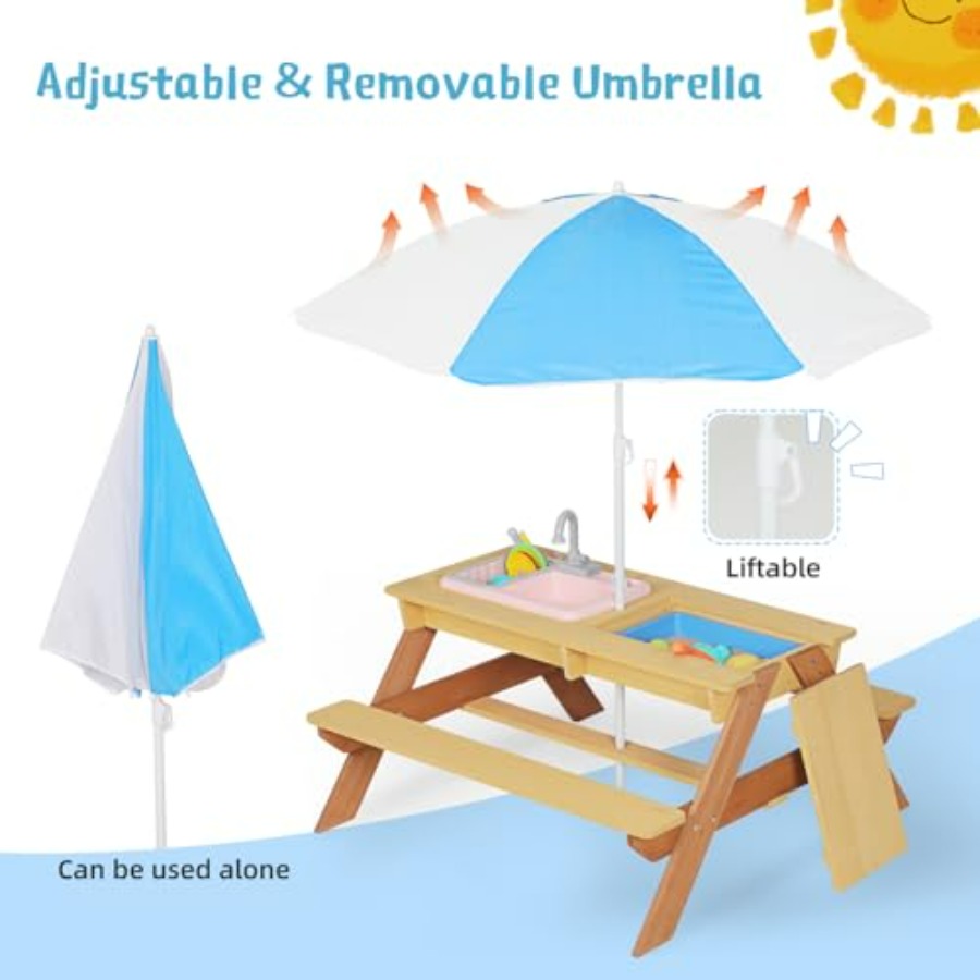 Outdoor kids picnic table with - Kids Outdoor Sink recension och pris