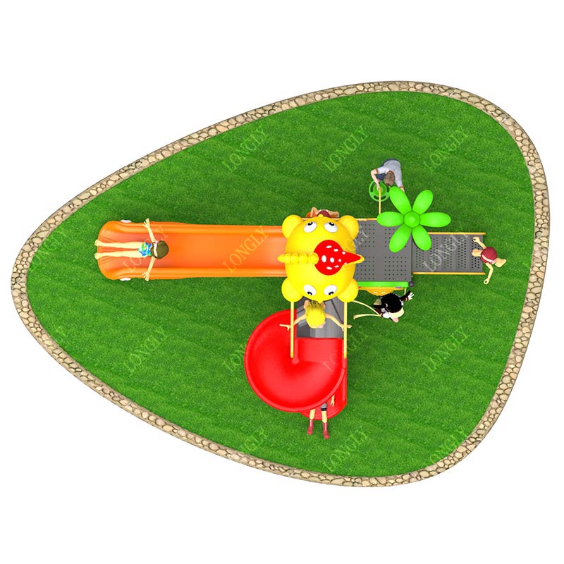 Commercial Plastic Slide 450x2 - Kids Outdoor Playground recension och pris