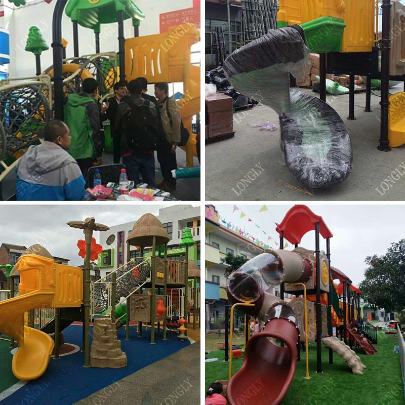 Commercial Plastic Slide 450x2 - Kids Outdoor Playground recension och pris