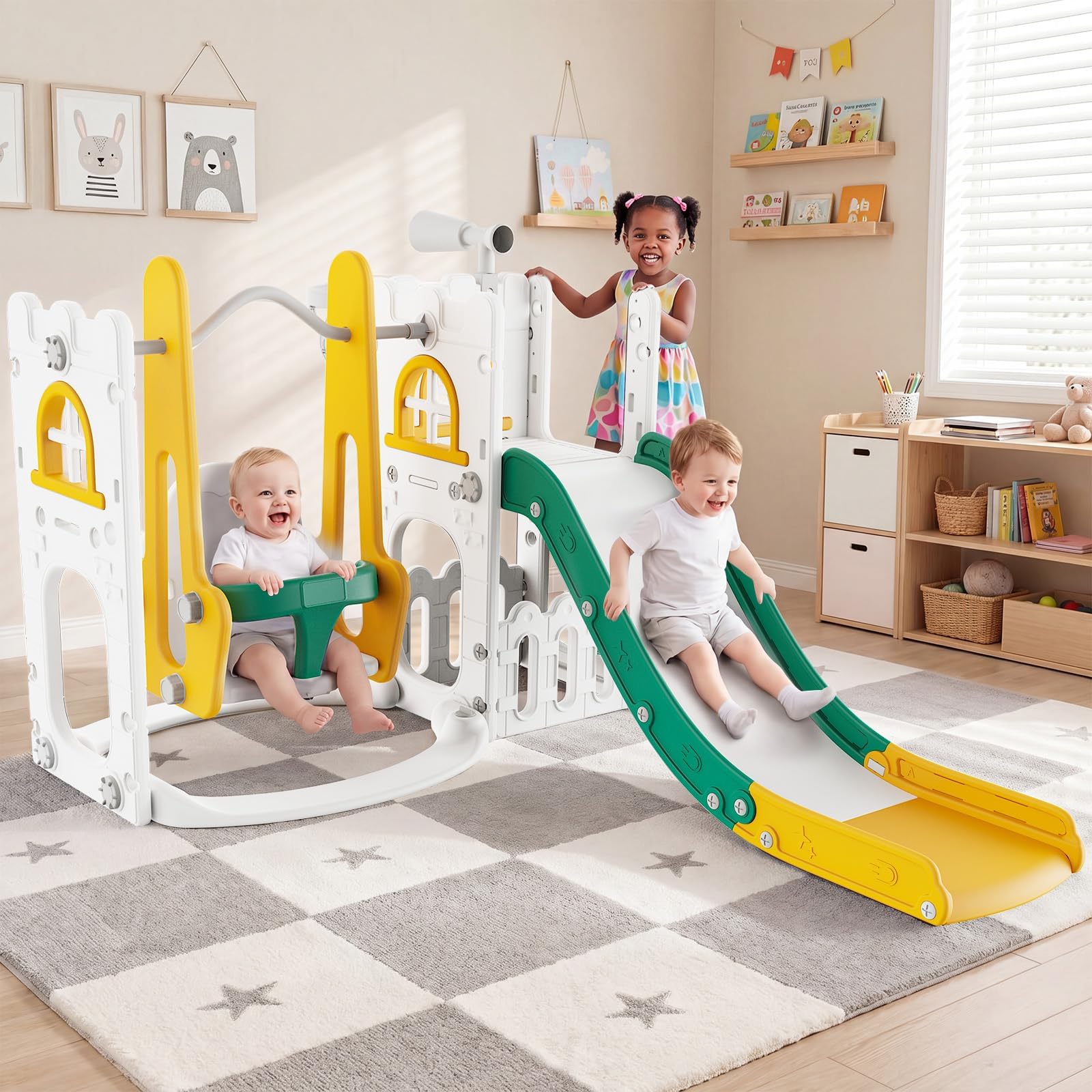 7 in 1 Toddler Slide And Swing - Kids Outdoor Playground recension och pris