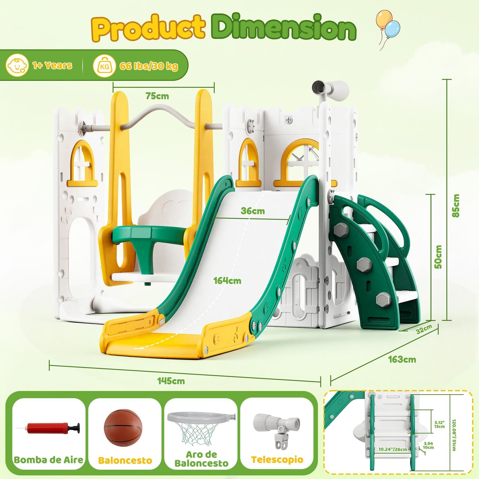 7 in 1 Toddler Slide And Swing - Kids Outdoor Playground recension och pris