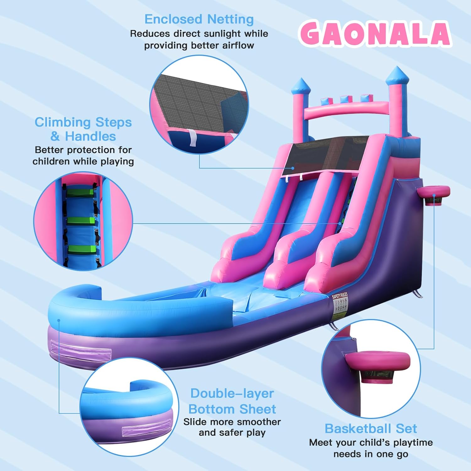 26.2 FT Heavy Duty Inflatable  - Kids Outdoor Inflatable Water Slide recension och pris