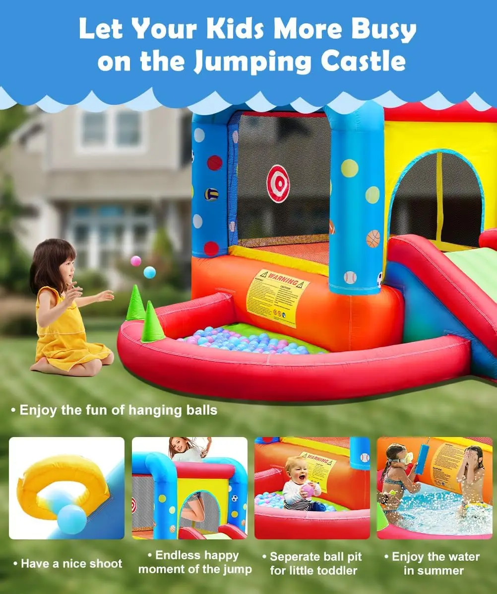 Step4Fun Inflatable Bounce Hou - Kids Outdoor Inflatable Water Slide recension och pris