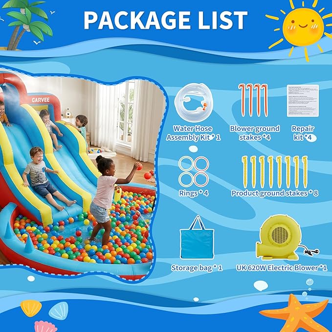 All-Season 8-in-1 Inflatable W - Kids Outdoor Inflatable Water Slide recension och pris