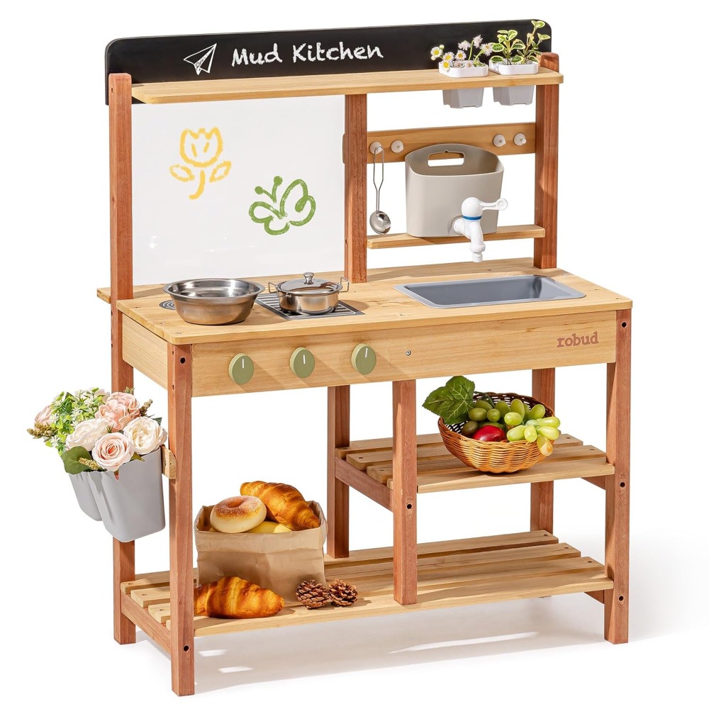 US Shipping Wooden Mud Kitchen - Kids Outdoor Sink recension och pris