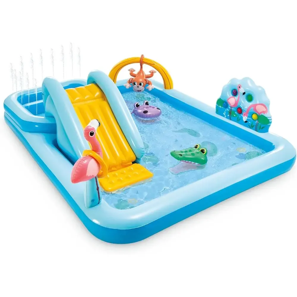 Inflatable Jungle Adventure Pl - Kids Outdoor Inflatable Water Slide recension och pris