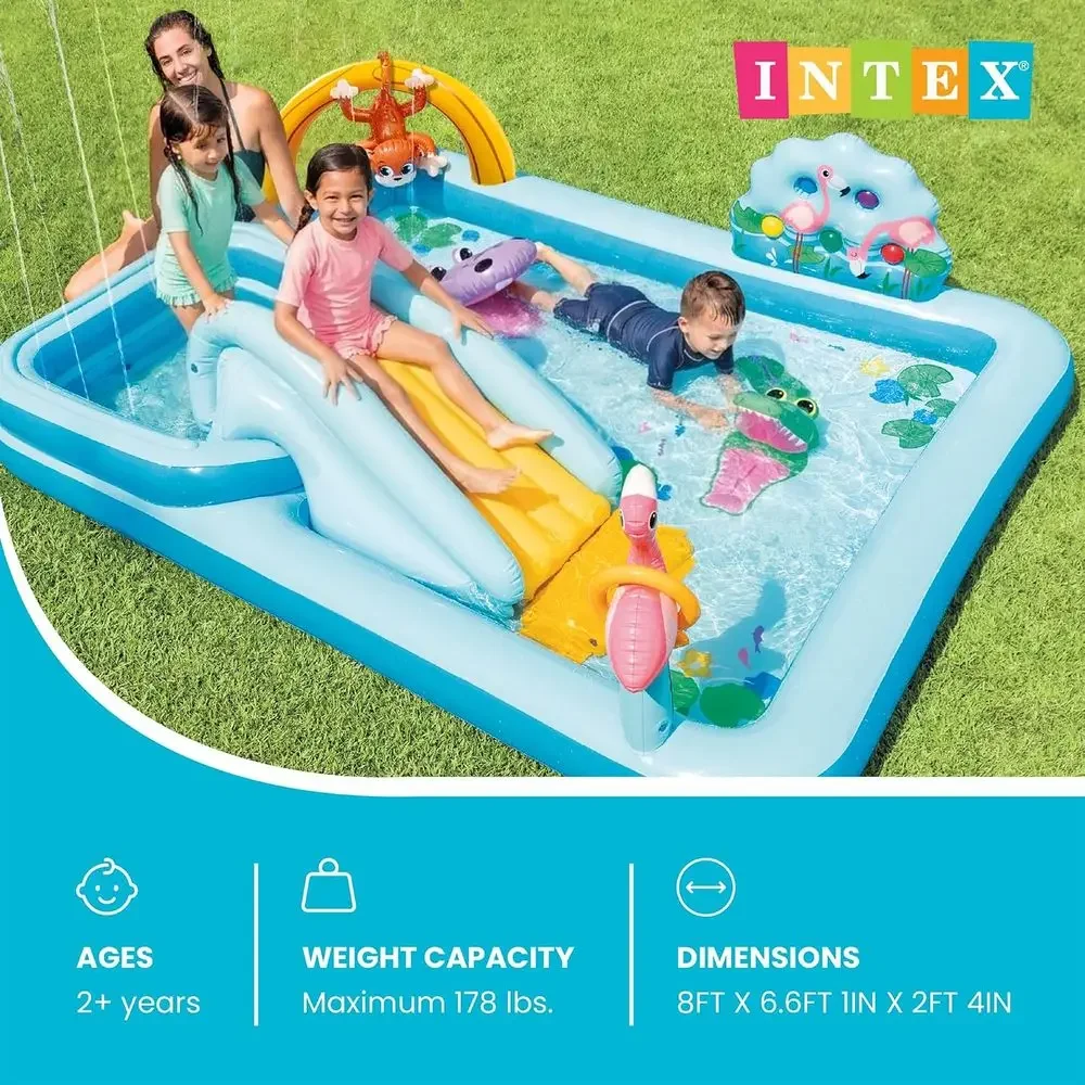 Inflatable Jungle Adventure Pl - Kids Outdoor Inflatable Water Slide recension och pris