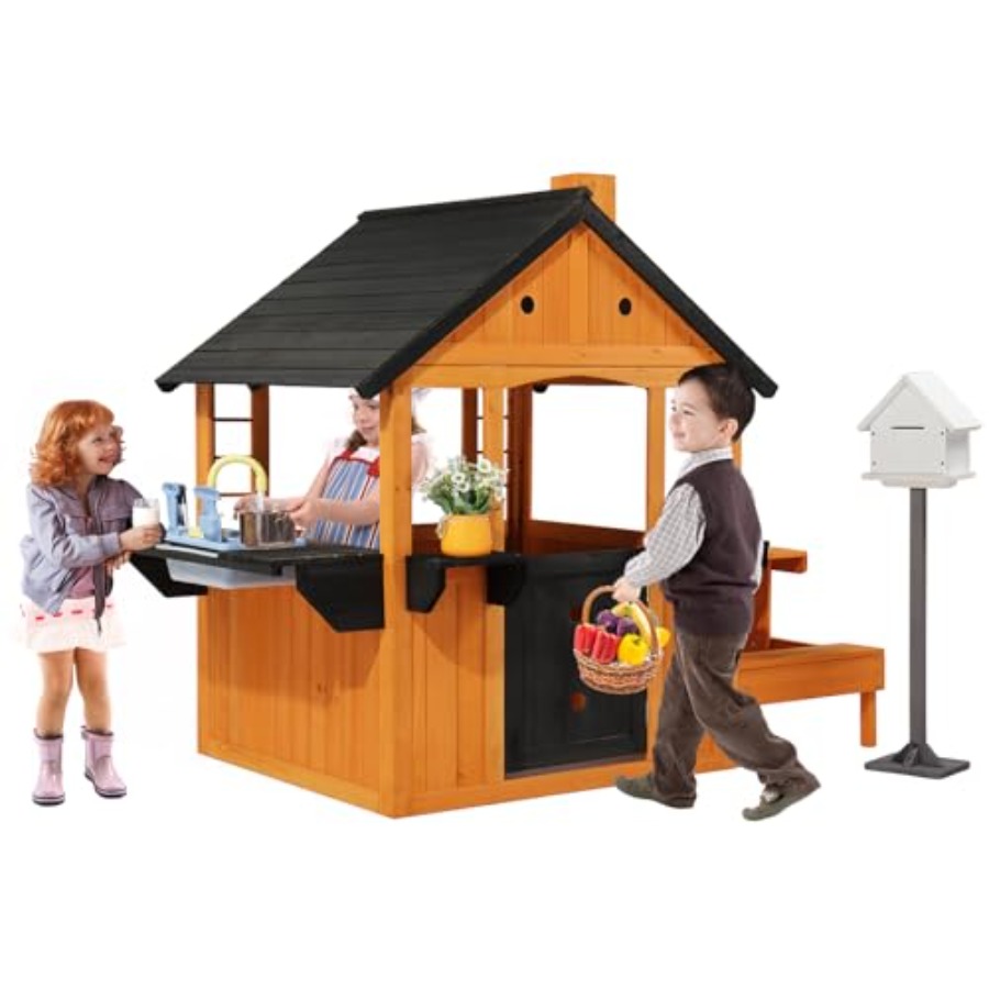 Outdoor Kids Wooden Playhouse  - Kids Outdoor Sink recension och pris