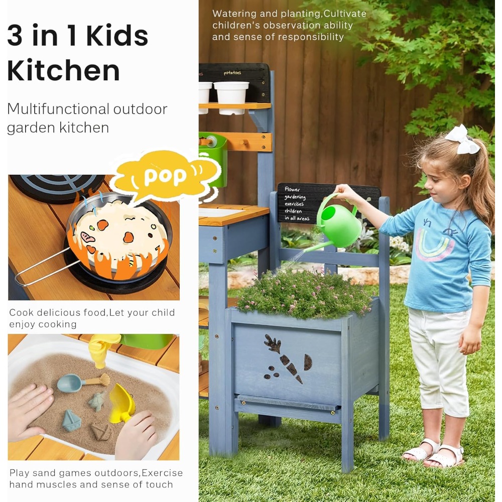 US Shipping Mud Kitchen for Ki - Kids Outdoor Sink recension och pris