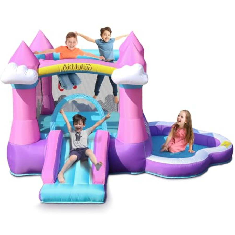 Pink inflatable bounce house f - Kids Outdoor Inflatable Water Slide recension och pris