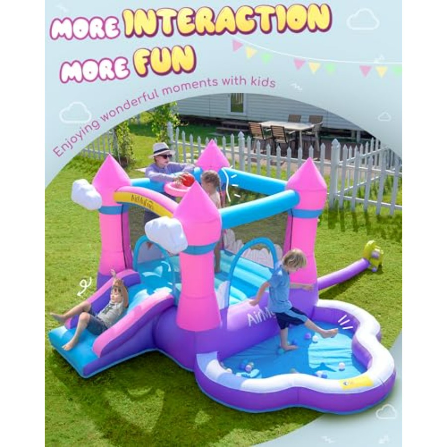 Pink inflatable bounce house f - Kids Outdoor Inflatable Water Slide recension och pris