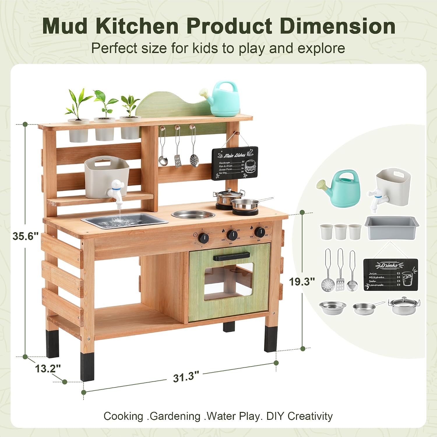 OLLIKIVI Outdoor Play Kitchen  - Kids Outdoor Sink recension och pris
