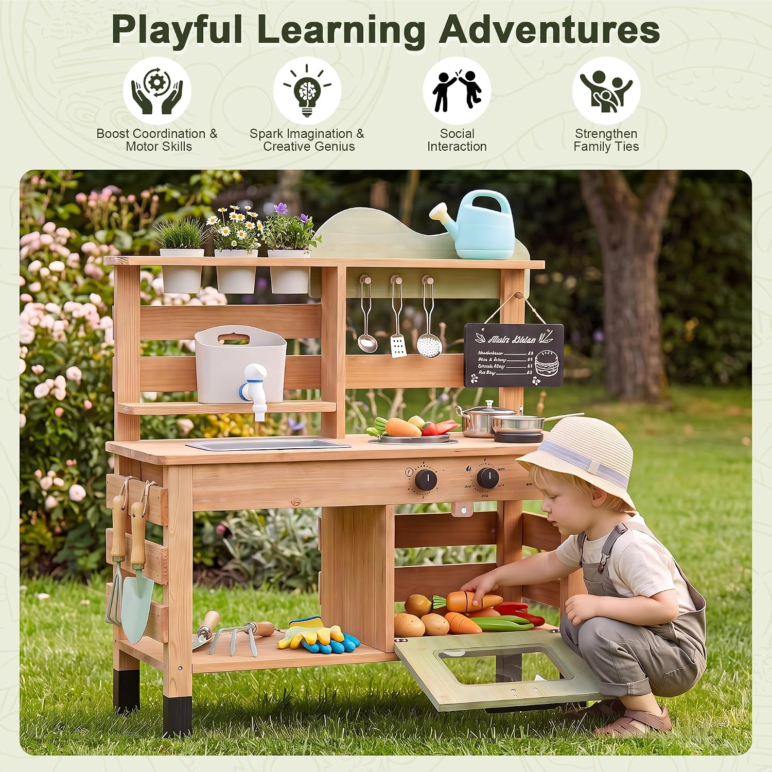 OLLIKIVI Outdoor Play Kitchen  - Kids Outdoor Sink recension och pris