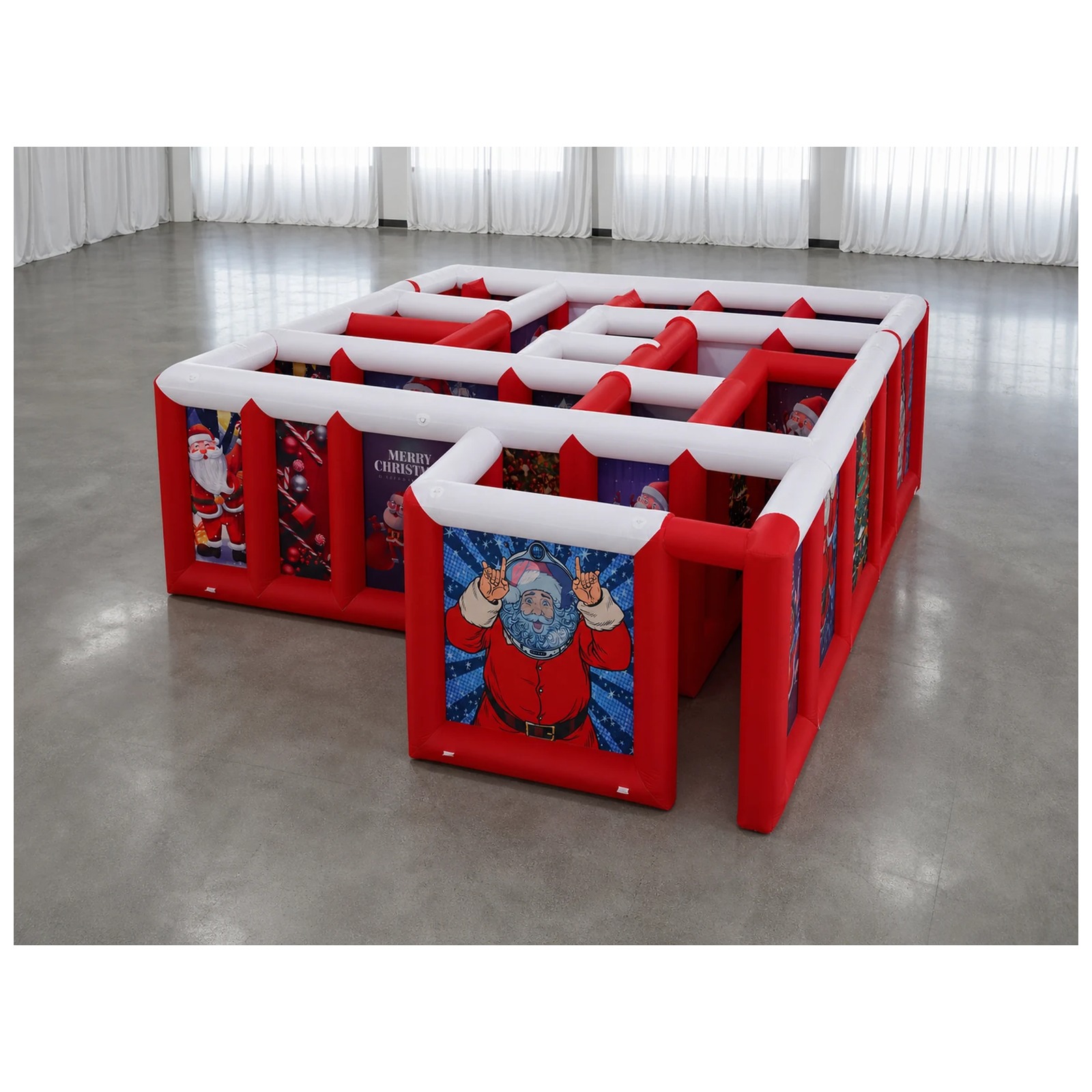 Large Red White Flat Roof Infl - Kids Outdoor Games For Party recension och pris