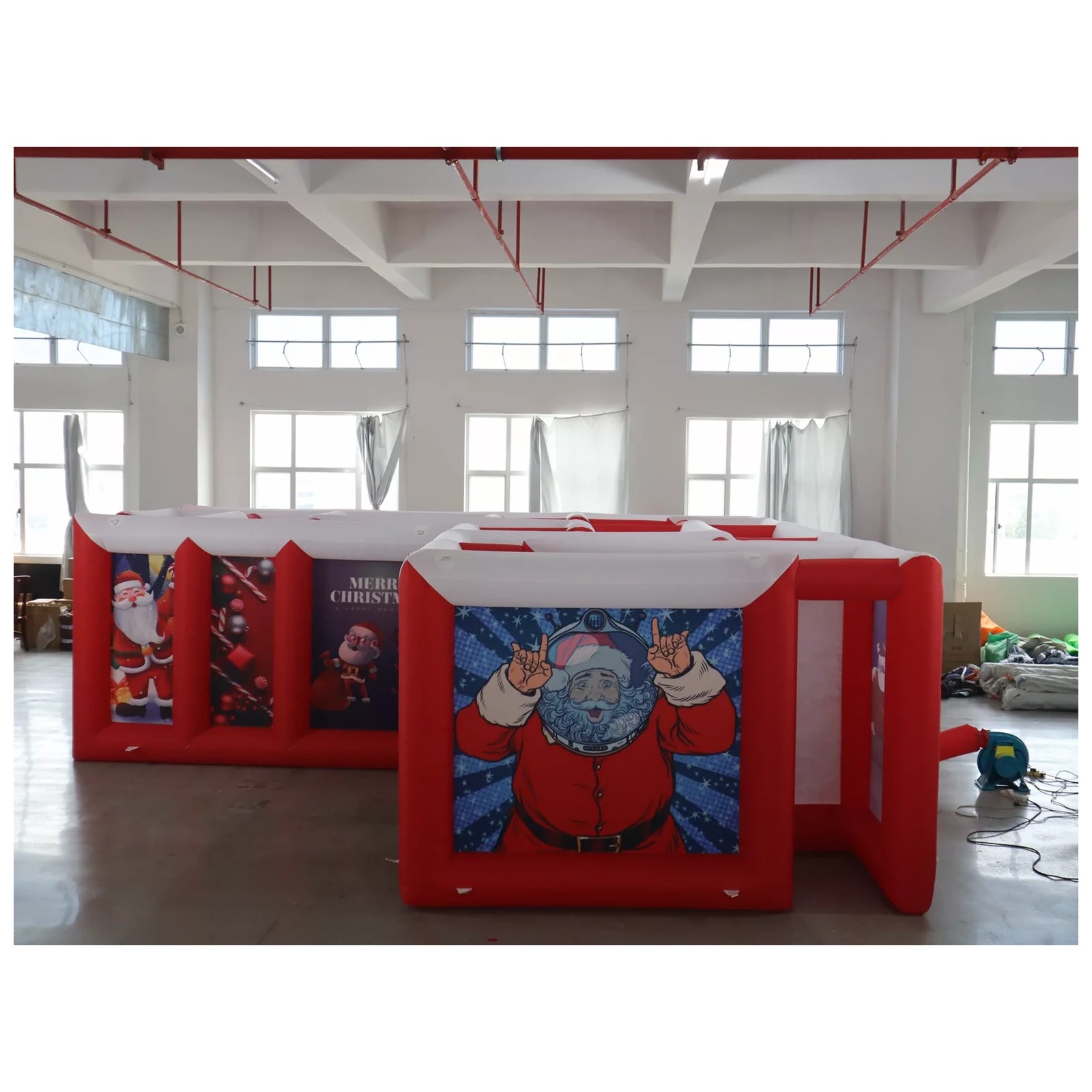 Large Red White Flat Roof Infl - Kids Outdoor Games For Party recension och pris