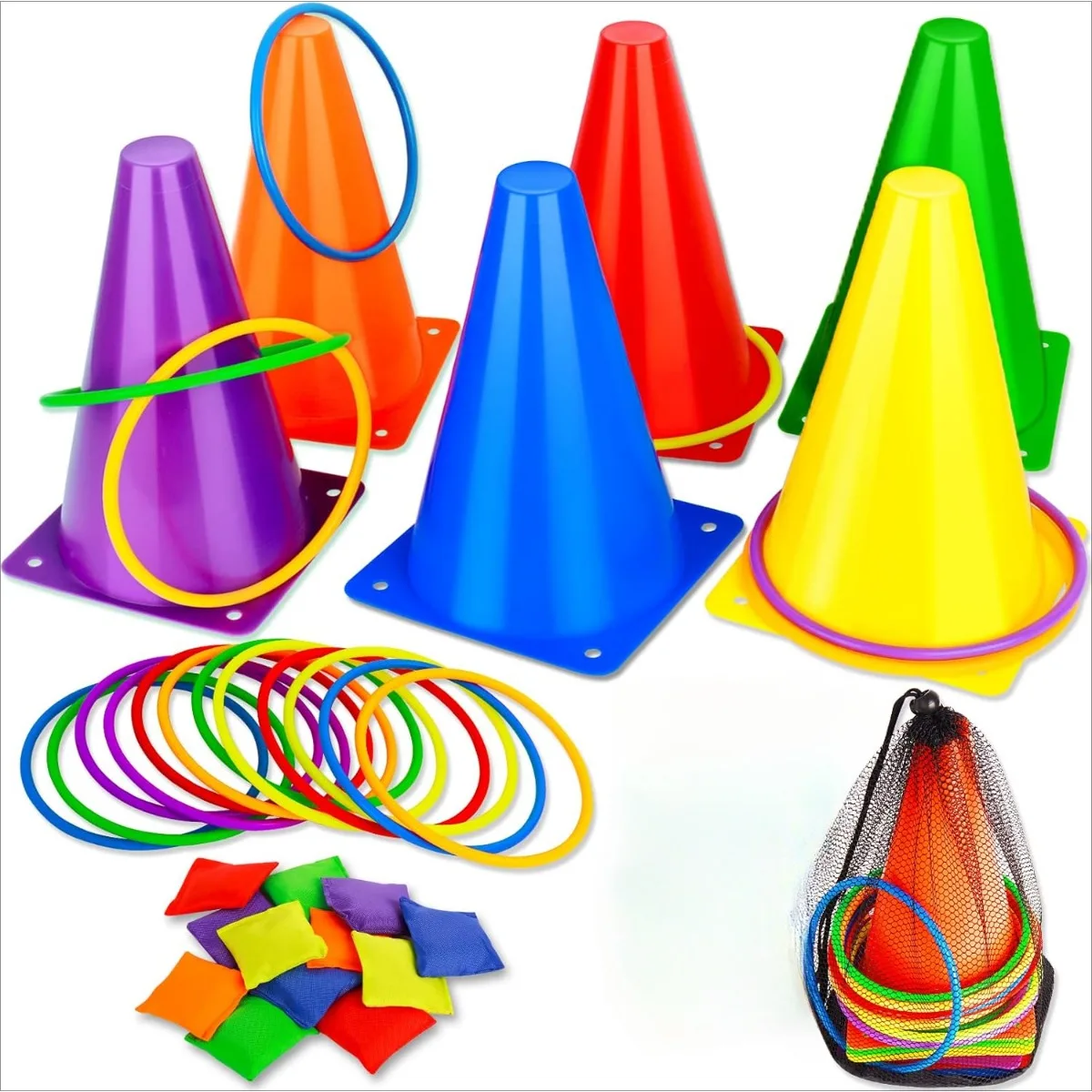 3 in 1 Soft Plastic Cones Bean - Kids Outdoor Games For Party recension och pris