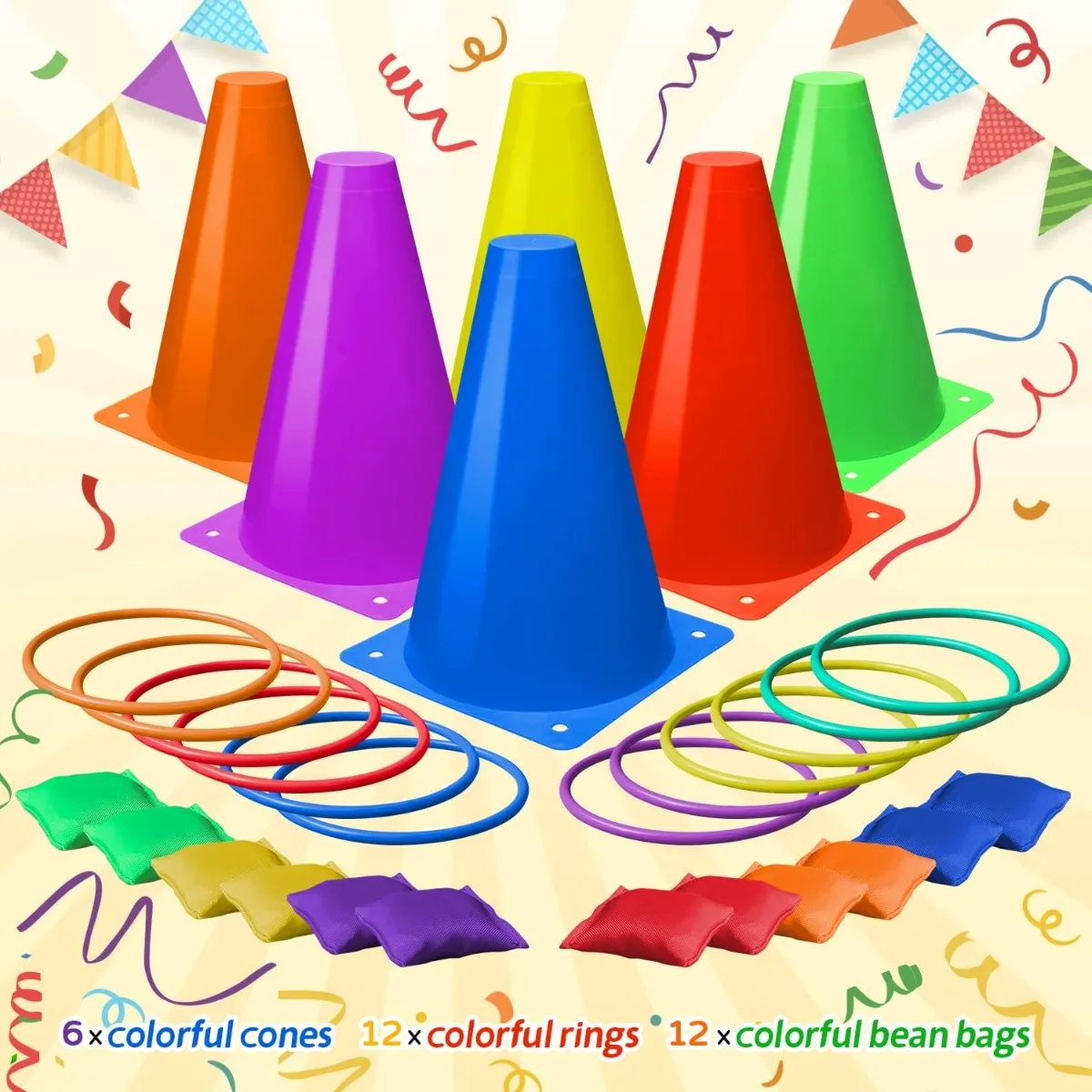 3 in 1 Soft Plastic Cones Bean - Kids Outdoor Games For Party recension och pris